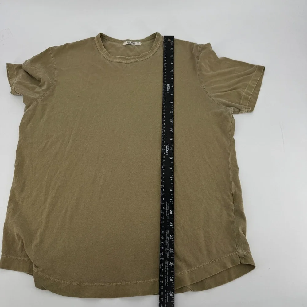 Buck Mason Slub Curved Hem Tee Mens Medium Olive Brown T-Shirt READ